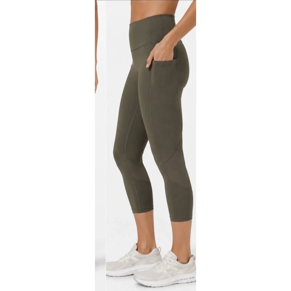 Lululemon Pace Rival High-Rise Crop Leggings Women’s Size 8 Dark Olive Green 22”